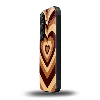 Y2K Brown Hearts samsung galaxy s25 mobile cover | shockproof glass phone case