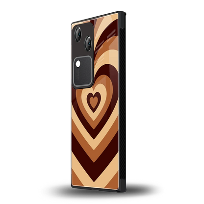 Y2K Brown Hearts vivo v30 mobile cover | shockproof glass phone case