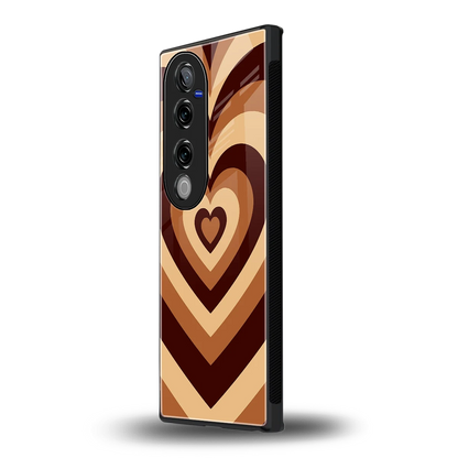 Y2K Brown Hearts vivo v40 pro mobile cover | shockproof glass phone case