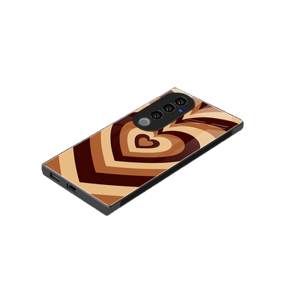 Y2K Brown Hearts stylish phone case for vivo v40 pro | glossy glass and slim fit