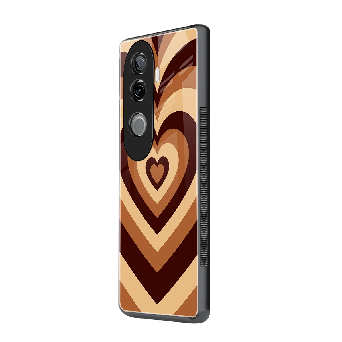 Y2K Brown Hearts vivo v40e mobile cover | shockproof glass phone case