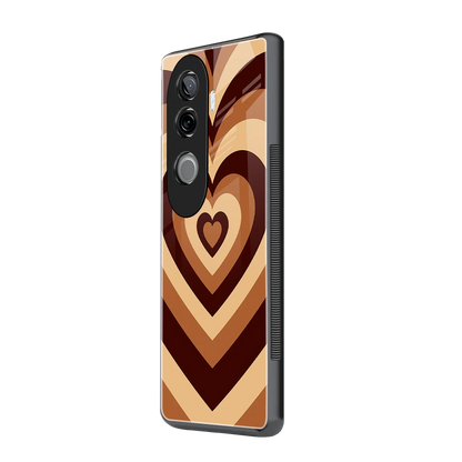 Y2K Brown Hearts vivo v40e mobile cover | shockproof glass phone case