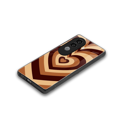 Y2K Brown Hearts stylish phone case for vivo v40e | glossy glass and slim fit
