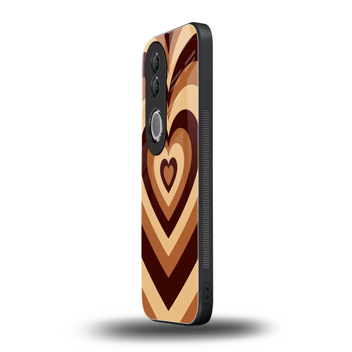 Y2K Brown Hearts vivo v50 mobile cover | shockproof glass phone case