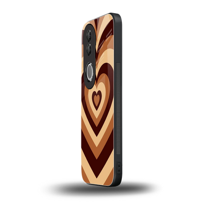 Y2K Brown Hearts vivo v50 mobile cover | shockproof glass phone case