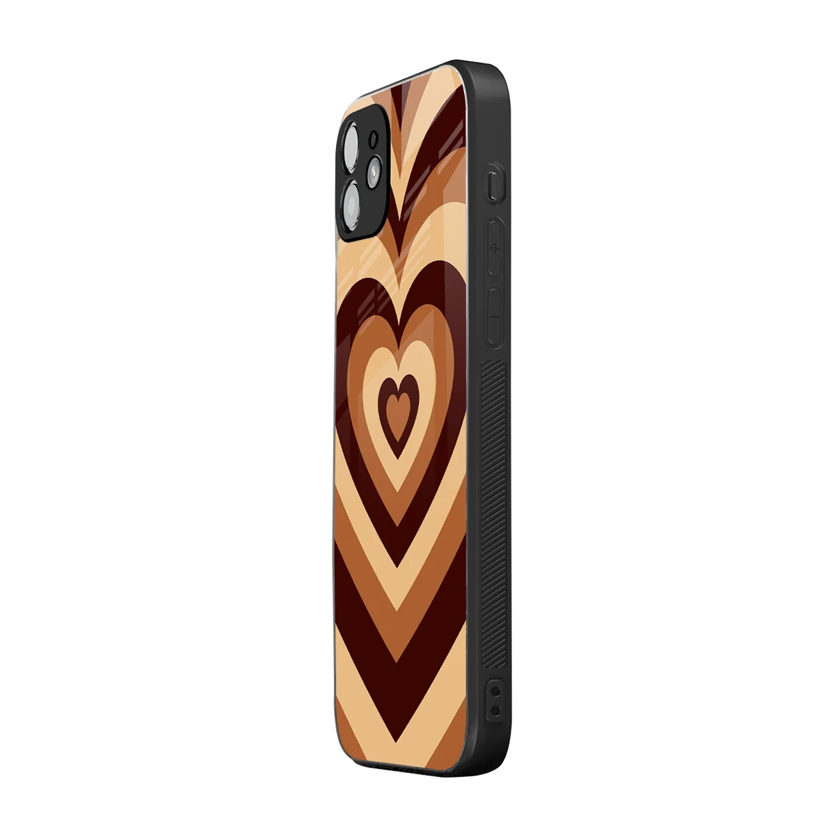 Y2K Brown Hearts iphone 11 mobile cover | shockproof glass phone case