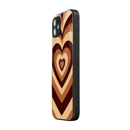Y2K Brown Hearts iphone 11 mobile cover | shockproof glass phone case