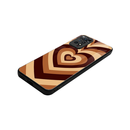 Y2K Brown Hearts stylish phone case for redmi note 11 pro | glossy glass and slim fit