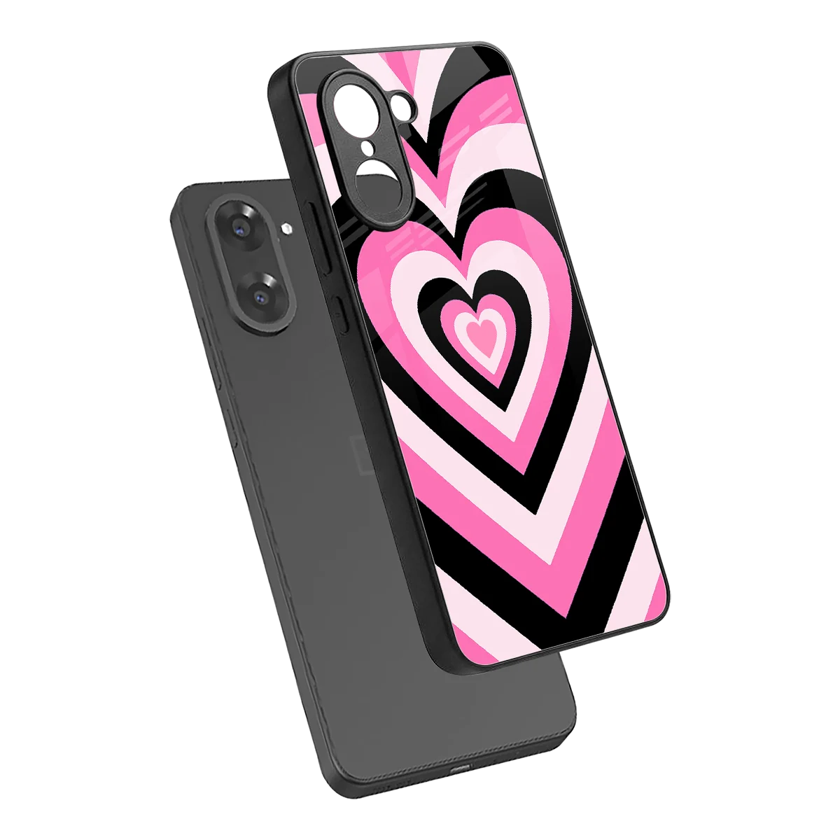 Y2K Bubblegum Hearts sleek oneplus nord ce5 5g cover with tempered glass back and TPU edges