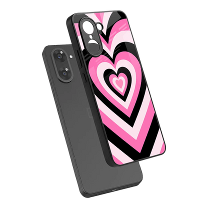 Y2K Bubblegum Hearts sleek oneplus nord ce5 5g cover with tempered glass back and TPU edges