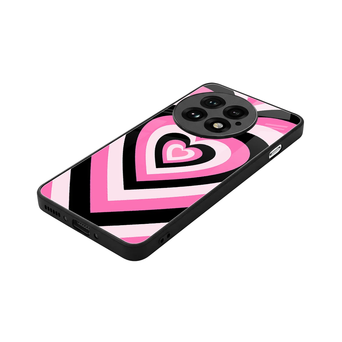 Y2K Bubblegum Hearts stylish phone case for oneplus 13 | glossy glass and slim fit