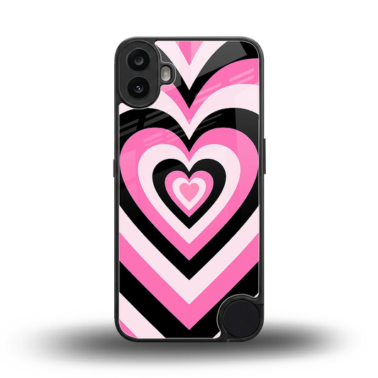 Y2K Bubblegum Hearts back phone cover | glass case for cmf nothing phone 1