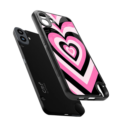 Y2K Bubblegum Hearts sleek cmf nothing phone 1 cover with tempered glass back and TPU edges