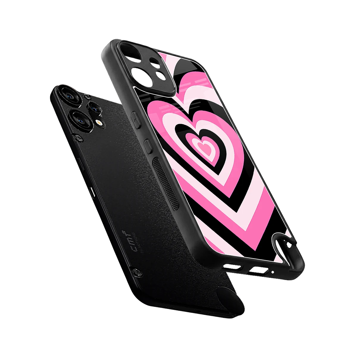 Y2K Bubblegum Hearts sleek cmf nothing phone 2 pro cover with tempered glass back and TPU edges