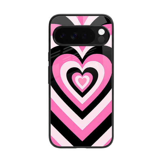 Y2K Bubblegum Hearts back phone cover | glass case for google pixel 10 pro xl