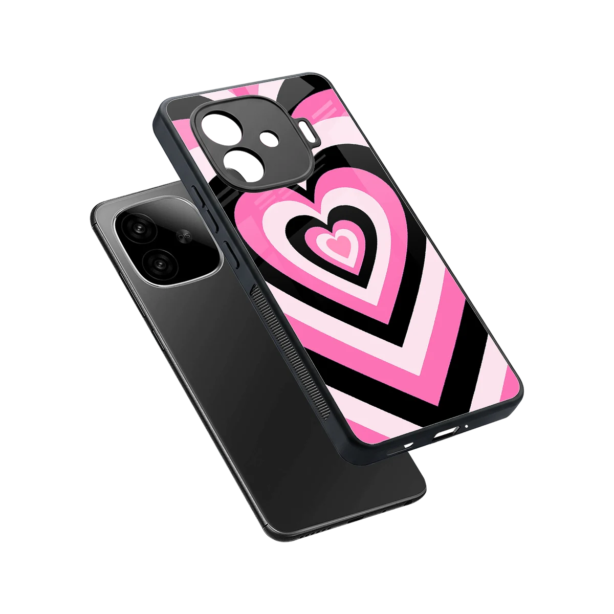 Y2K Bubblegum Hearts sleek iqoo neo 10r 5g cover with tempered glass back and TPU edges