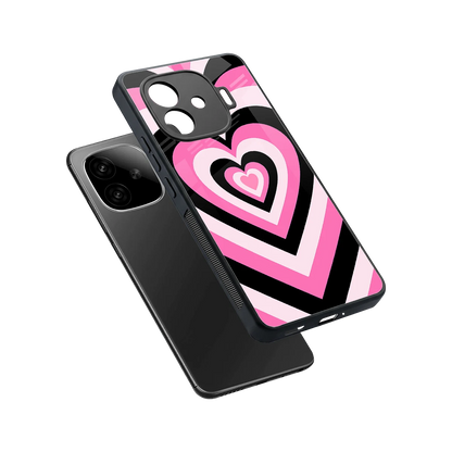 Y2K Bubblegum Hearts sleek iqoo neo 10r 5g cover with tempered glass back and TPU edges