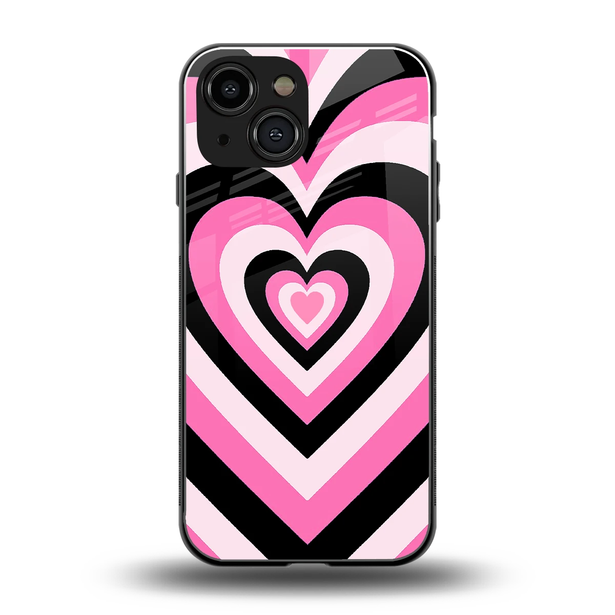 Y2K Bubblegum Hearts back phone cover | glass case for iphone 13 mini