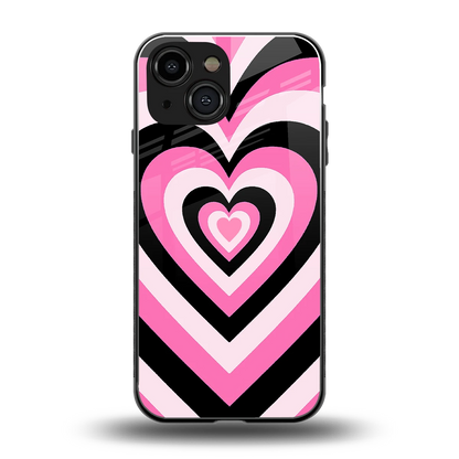 Y2K Bubblegum Hearts back phone cover | glass case for iphone 13 mini