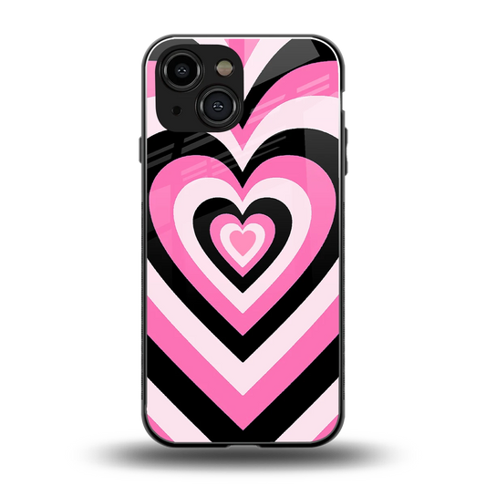 Y2K Bubblegum Hearts back phone cover | glass case for iphone 12 mini