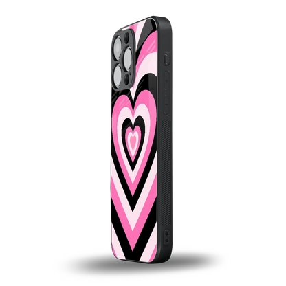 Y2K Bubblegum Hearts iphone 14 pro max mobile cover | shockproof glass phone case