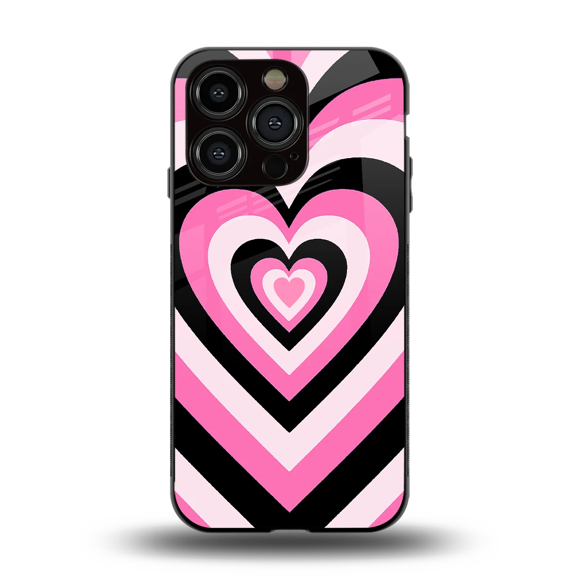Y2K Bubblegum Hearts back phone cover | glass case for iphone 13 pro