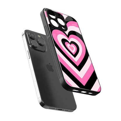 Y2K Bubblegum Hearts sleek iphone 13 pro cover with tempered glass back and TPU edges