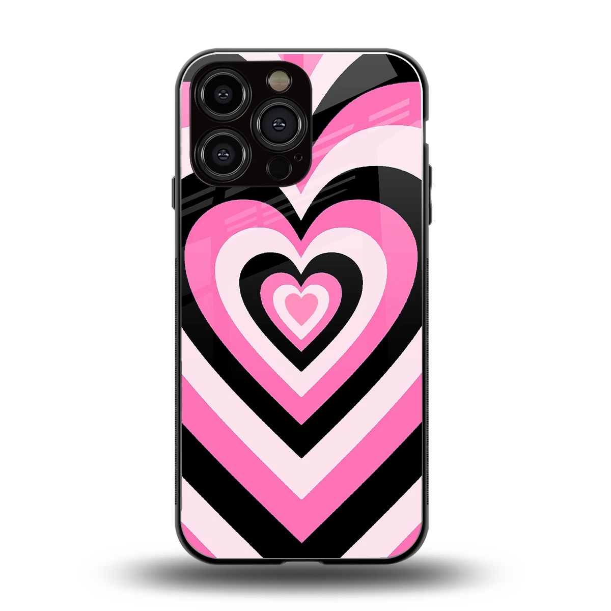 Y2K Bubblegum Hearts back phone cover | glass case for iphone 15 pro max