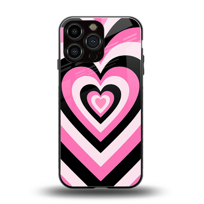 Y2K Bubblegum Hearts back phone cover | glass case for iphone 15 pro max