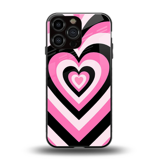 Y2K Bubblegum Hearts back phone cover | glass case for iphone 15 pro max