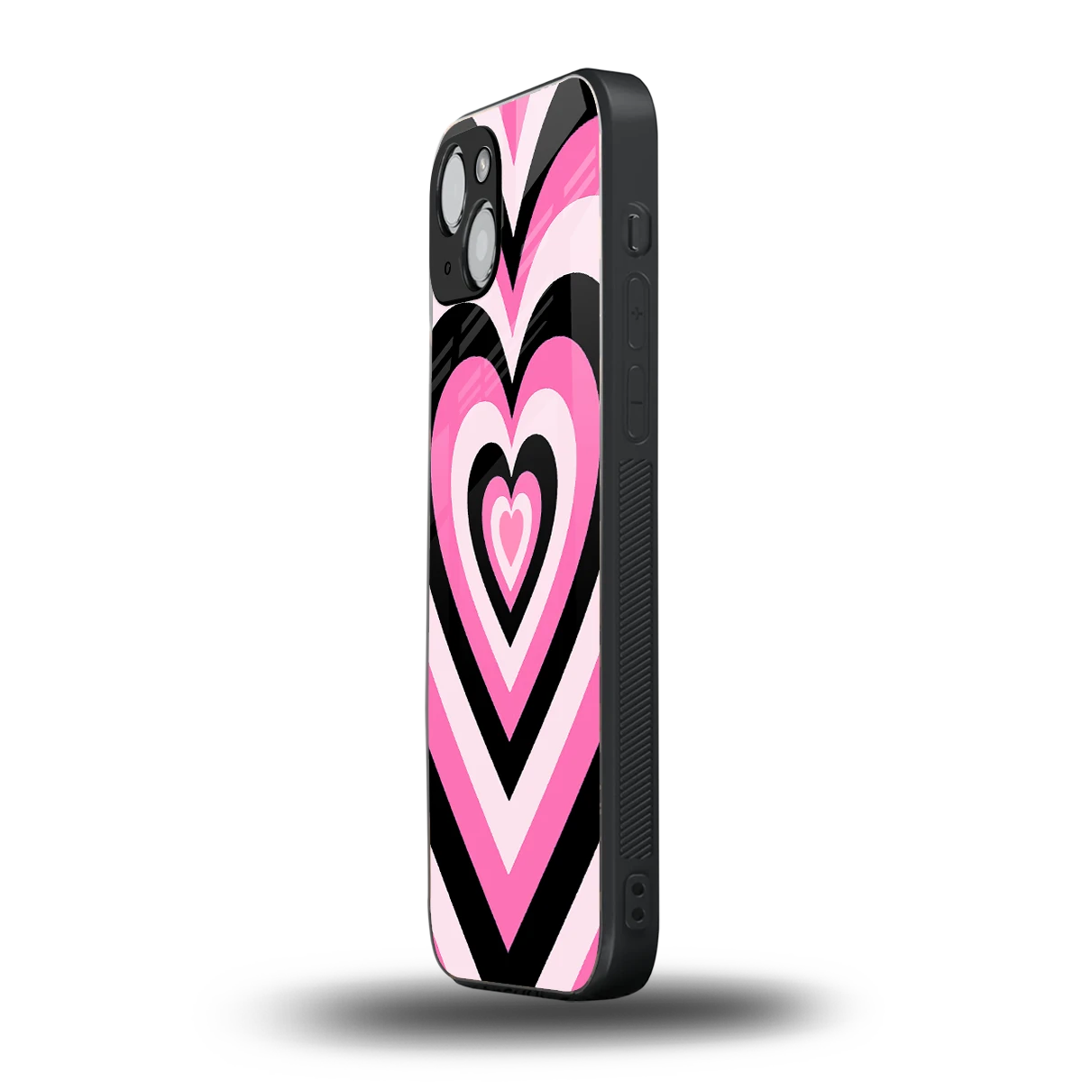 Y2K Bubblegum Hearts iphone 15 mobile cover | shockproof glass phone case