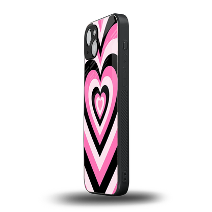 Y2K Bubblegum Hearts iphone 15 mobile cover | shockproof glass phone case