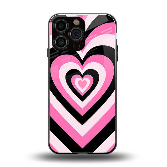 Y2K Bubblegum Hearts back phone cover | glass case for iphone 16 pro max