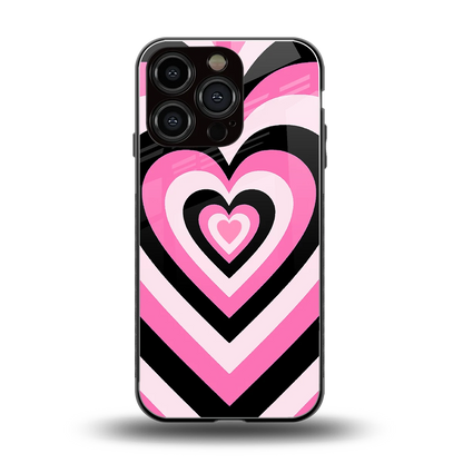 Y2K Bubblegum Hearts back phone cover | glass case for iphone 16 pro