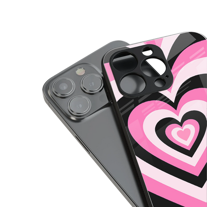 Y2K Bubblegum Hearts stylish phone case for iPhone 16 | glossy glass and slim fit