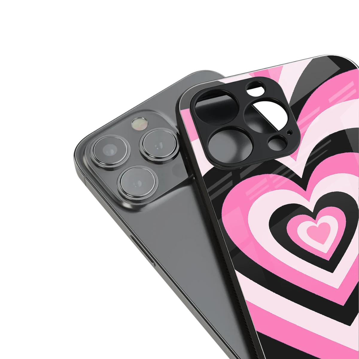 Y2K Bubblegum Hearts stylish phone case for iphone 16 pro max | glossy glass and slim fit