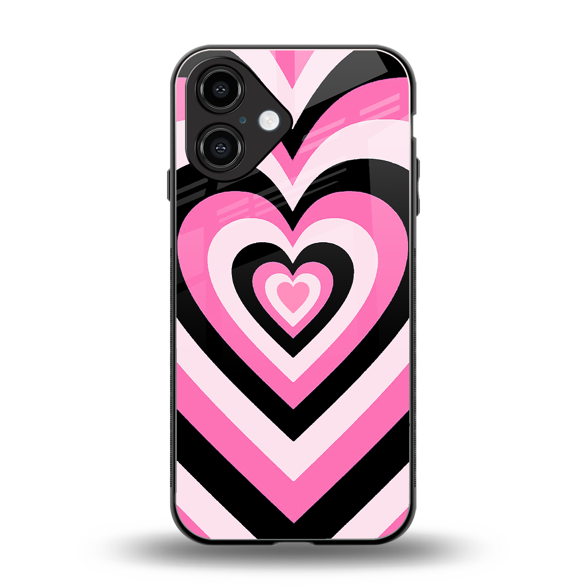 Y2K Bubblegum Hearts back phone cover | glass case for iphone 16