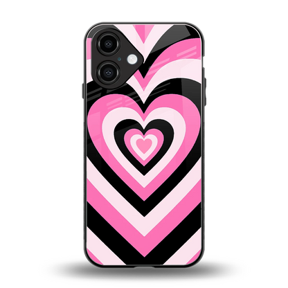 Y2K Bubblegum Hearts back phone cover | glass case for iphone 16