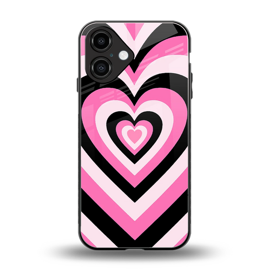 Y2K Bubblegum Hearts back phone cover | glass case for iphone 16