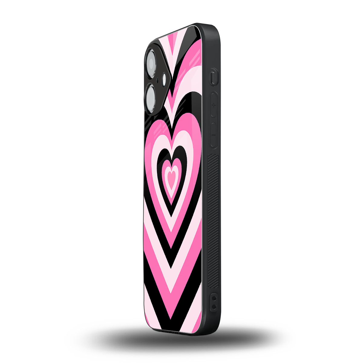 Y2K Bubblegum Hearts iPhone 16 mobile cover | shockproof glass phone case