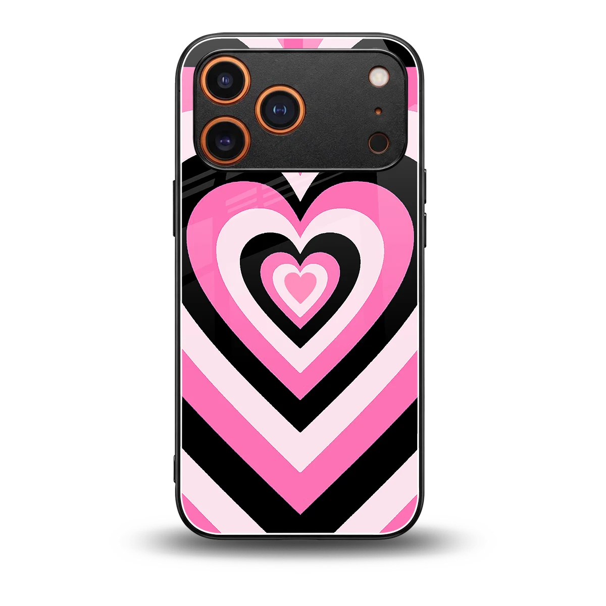 Y2K Bubblegum Hearts back phone cover | glass case for iphone 17 pro max