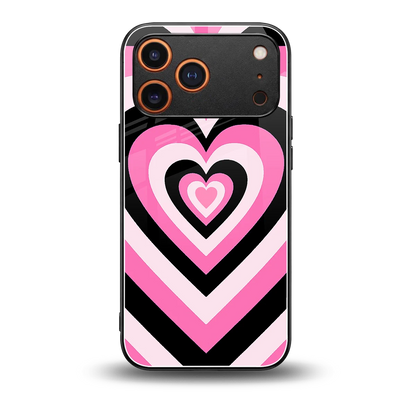Y2K Bubblegum Hearts back phone cover | glass case for iphone 17 pro max