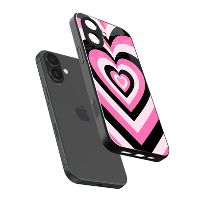 Y2K Bubblegum Hearts sleek iphone 17 cover with tempered glass back and TPU edges