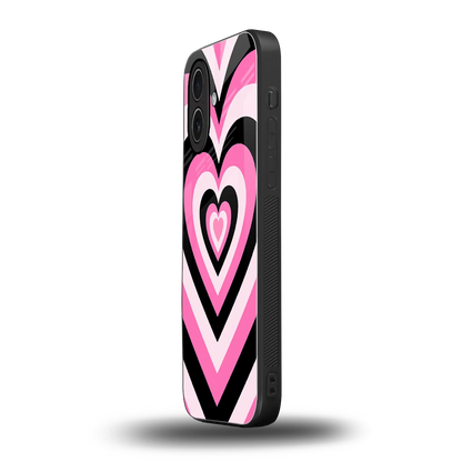 Y2K Bubblegum Hearts iphone 17 mobile cover | shockproof glass phone case