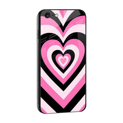 Y2K Bubblegum Hearts sleek iphone 6 cover with tempered glass back and TPU edges