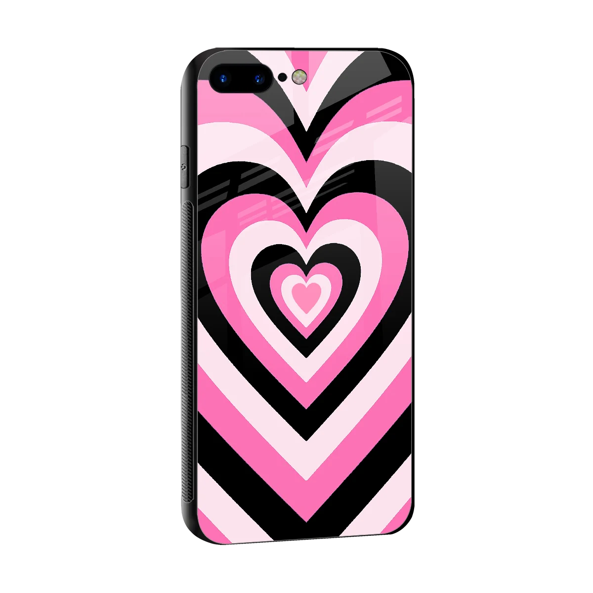 Y2K Bubblegum Hearts sleek iphone 8 plus cover with tempered glass back and TPU edges
