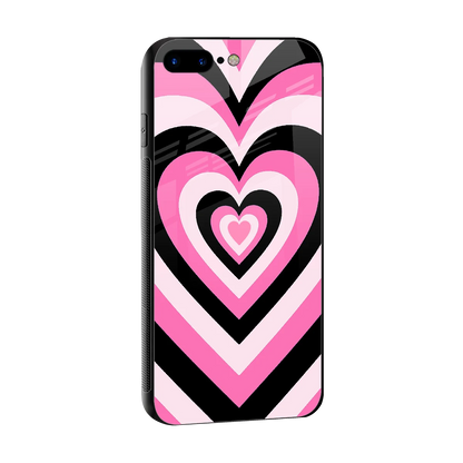 Y2K Bubblegum Hearts sleek iphone 8 plus cover with tempered glass back and TPU edges