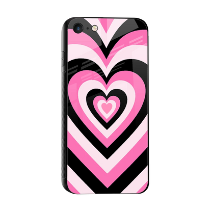 Y2K Bubblegum Hearts sleek iphone 7 cover with tempered glass back and TPU edges