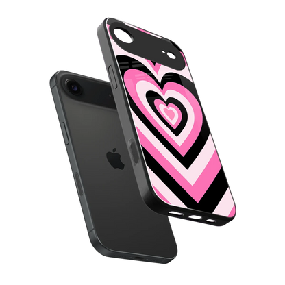 Y2K Bubblegum Hearts sleek iphone air cover with tempered glass back and TPU edges