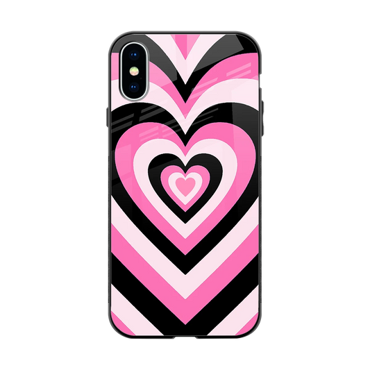 Y2K Bubblegum Hearts back phone cover | glass case for iphone xs